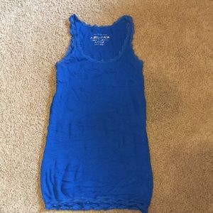Arizona xs blue lace seam tank top